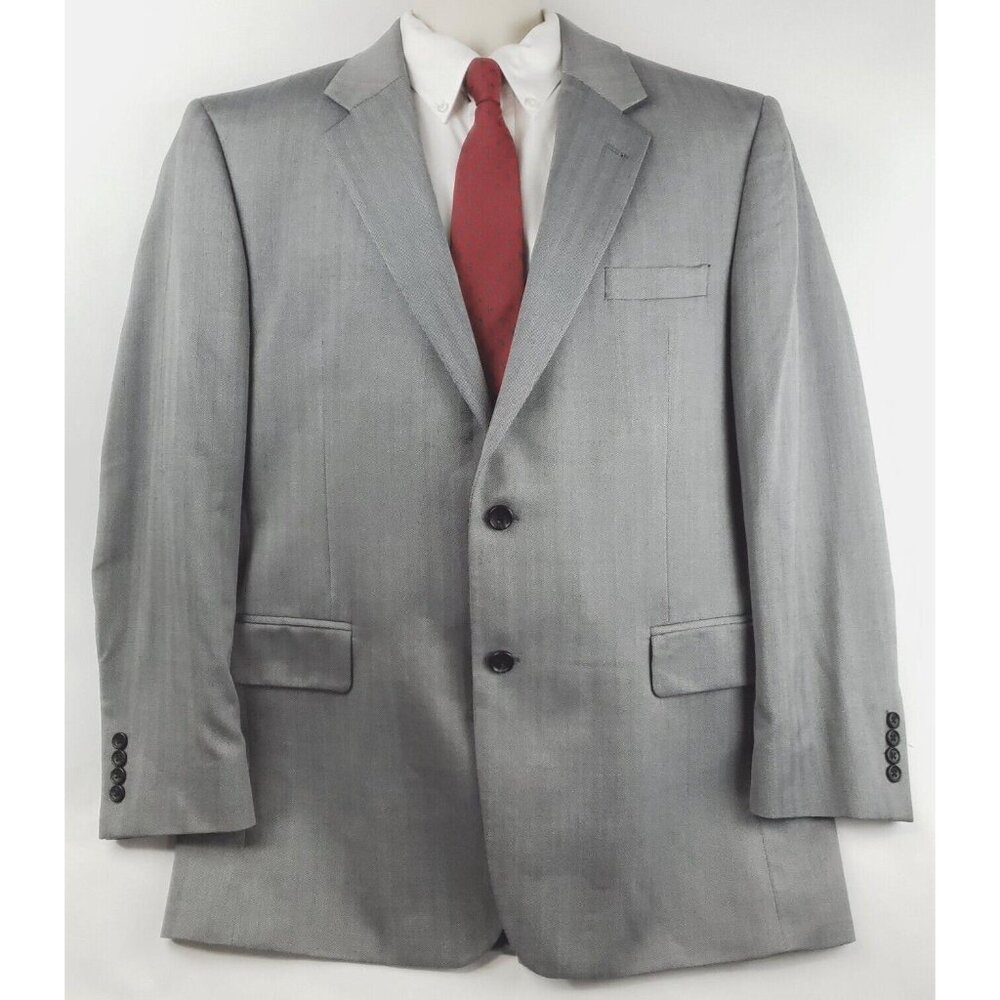 Jos A Bank Signature Collection Blazer Sport Coat Men 43R Gary Striped Silk Wool